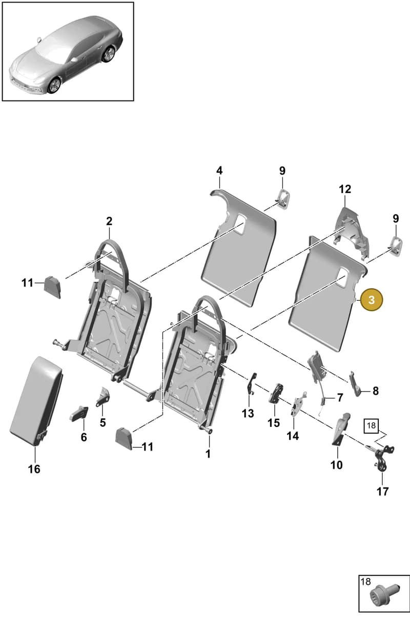 971885375AB — Porsche Panamera (2020-2023) diagram p49818010, position 3