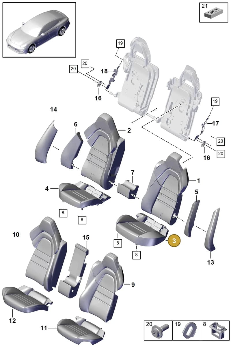 971885375AC — Porsche Panamera (2020-2023) diagram p49818020, position 3