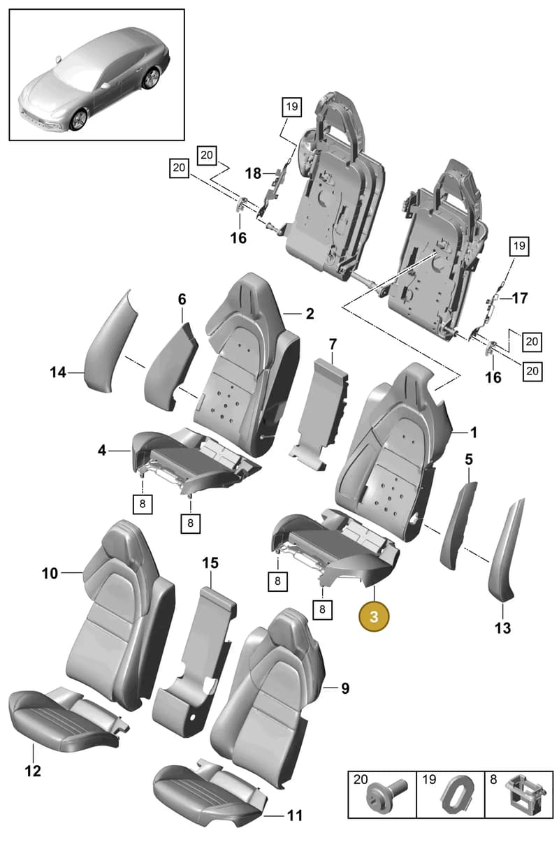 971885375BG — Porsche Panamera (2020-2023) diagram p49818050, position 3