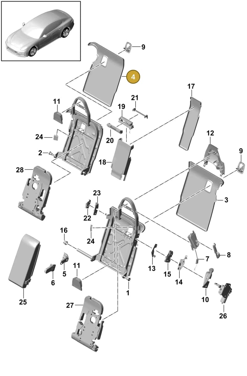 971885376BG — Porsche Panamera (2020-2023) diagram p49818040, position 4