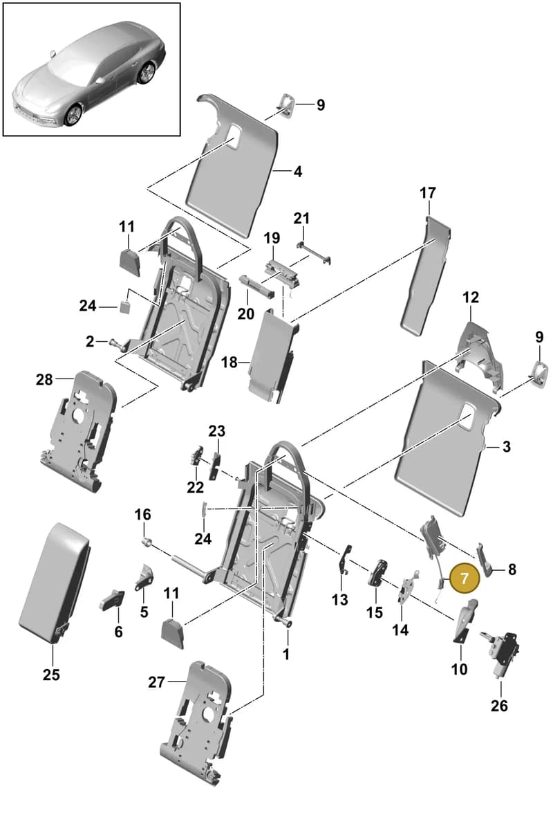 971885385A — Porsche Panamera (2020-2023) diagram p49818040, position 7