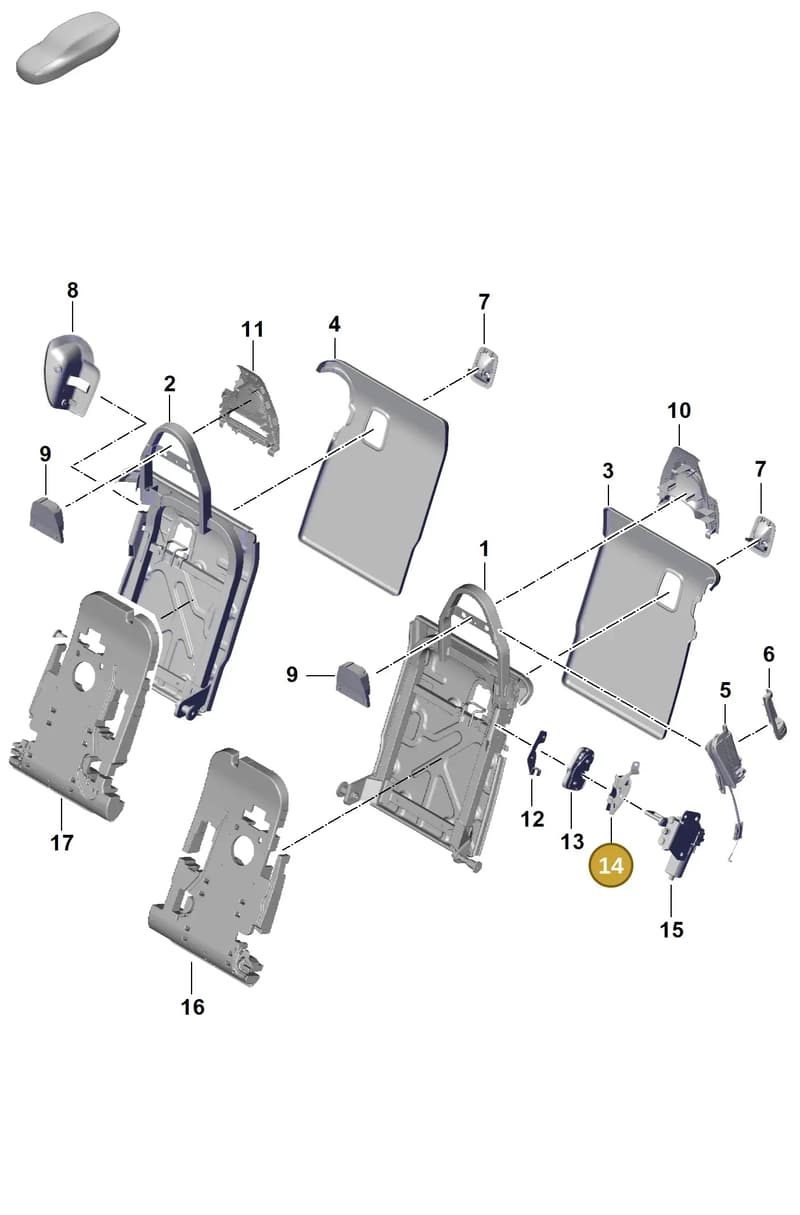971885574A — Porsche Panamera (2023-2025) diagram p62818015, position 14