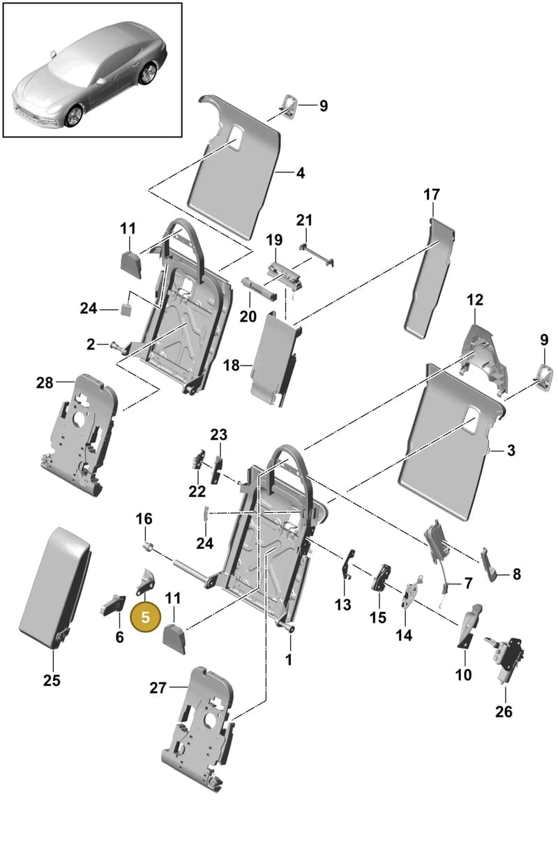 971885712 — Porsche Panamera (2020-2023) diagram p49818040, position 5