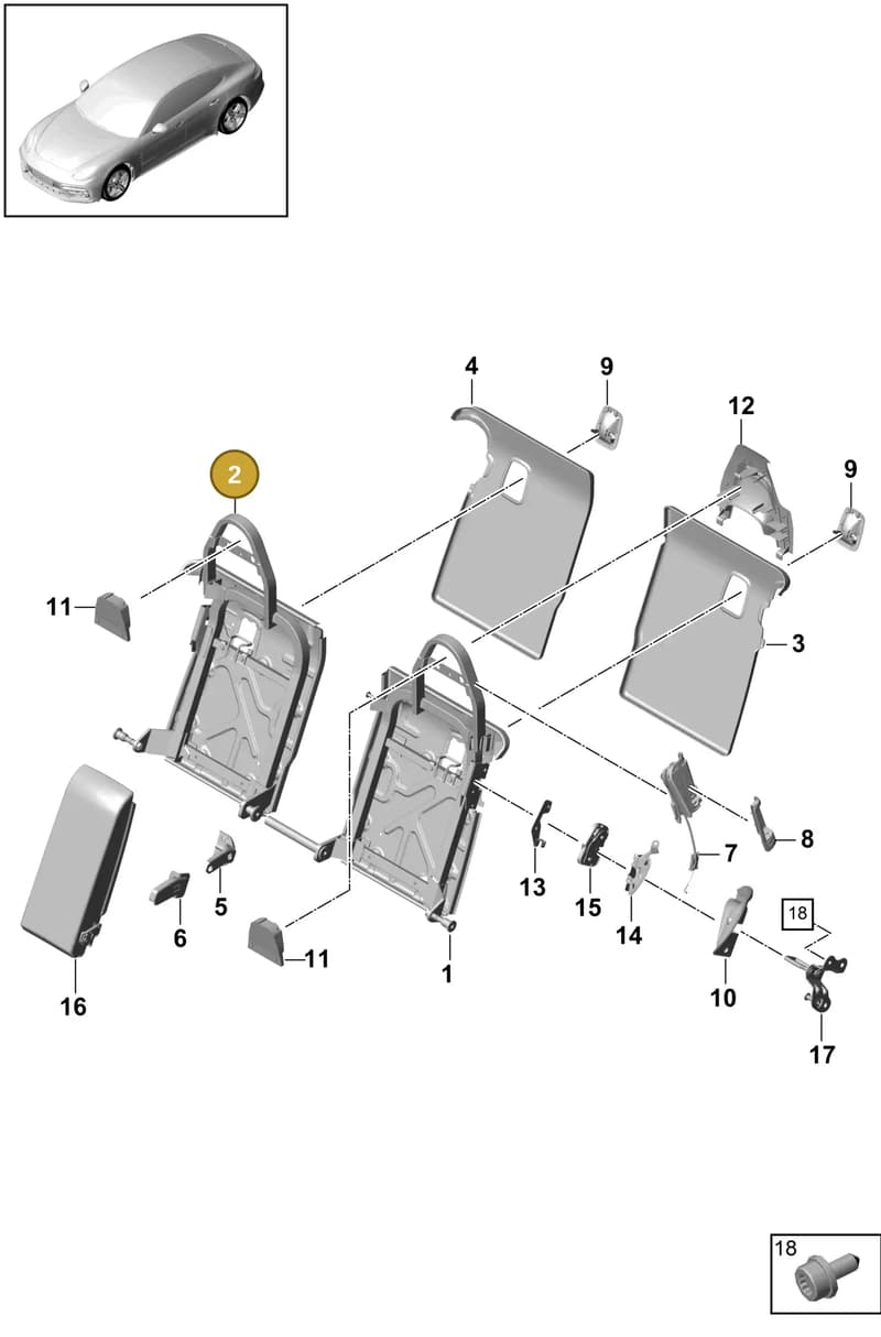 971885776AF — Porsche Panamera (2020-2023) diagram p49818010, position 2