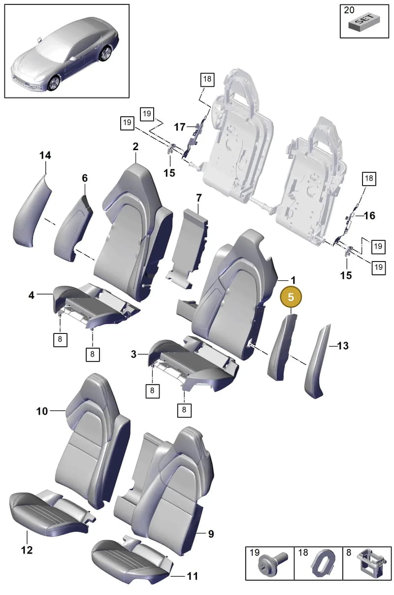 971885891S — Porsche Panamera (2020-2023) diagram p49818000, position 5