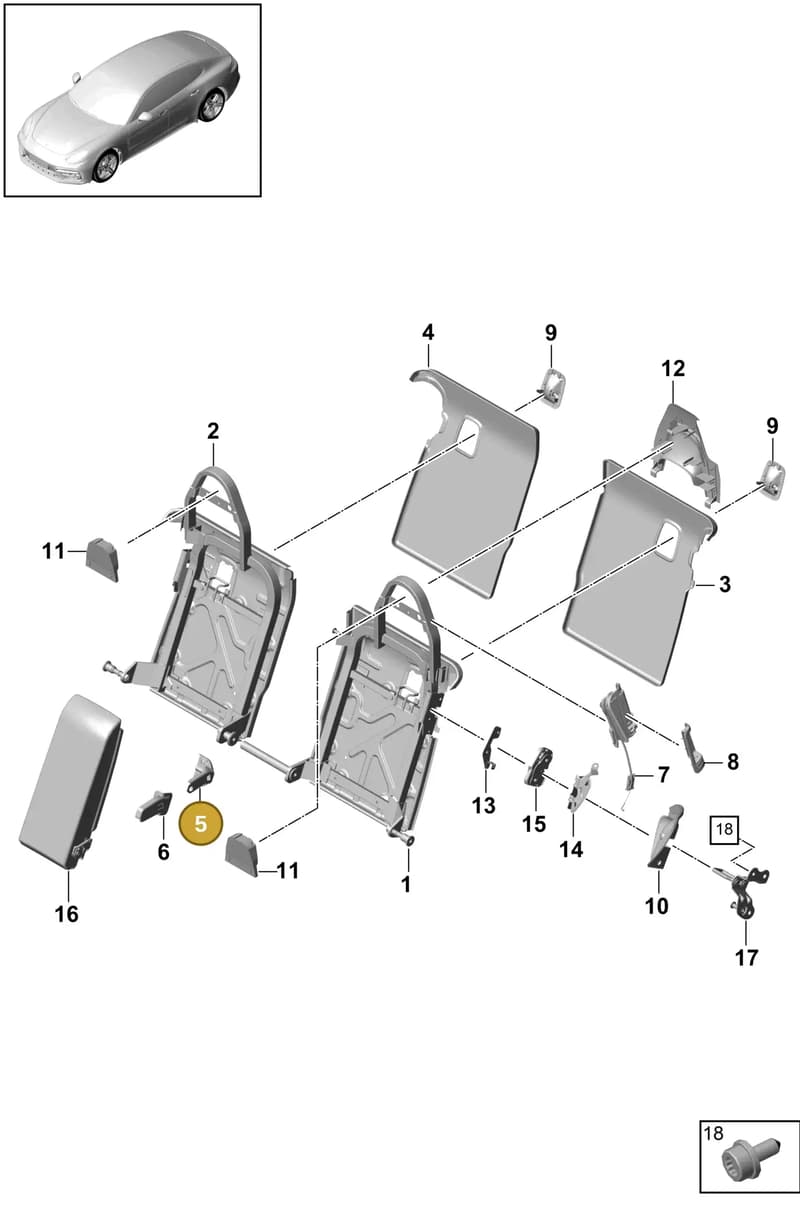 971885892AB — Porsche Panamera (2020-2023) diagram p49818010, position 5
