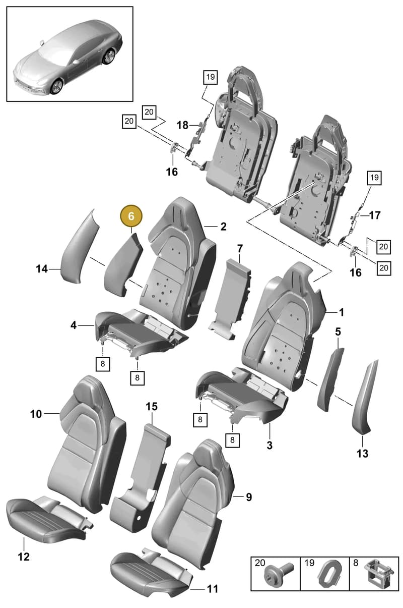 971885892H — Porsche Panamera (2020-2023) diagram p49818050, position 6