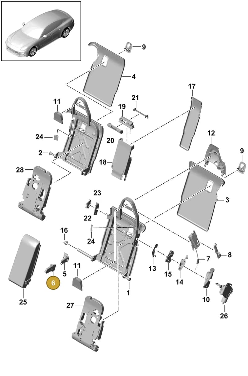 971885892H — Porsche Panamera (2020-2023) diagram p49818040, position 6
