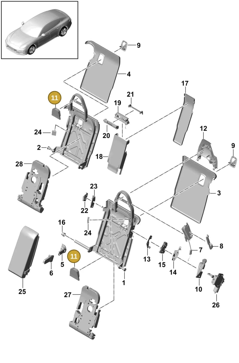 971885913 — Porsche Panamera (2020-2023) diagram p49818040, position 11