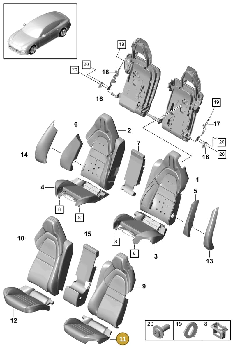 971885913 — Porsche Panamera (2020-2023) diagram p49818050, position 11