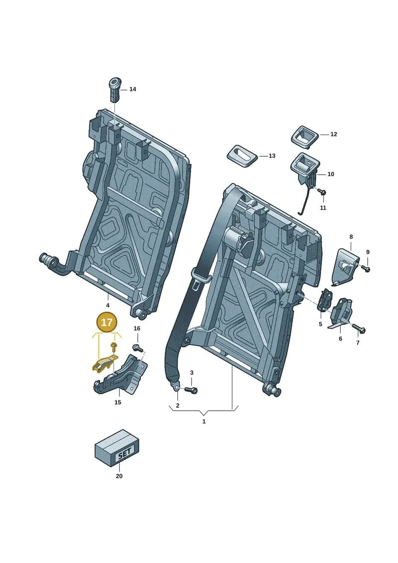 971886617B — Audi RS e-tron GT (2020-2025) diagram 4j1885700, position 17