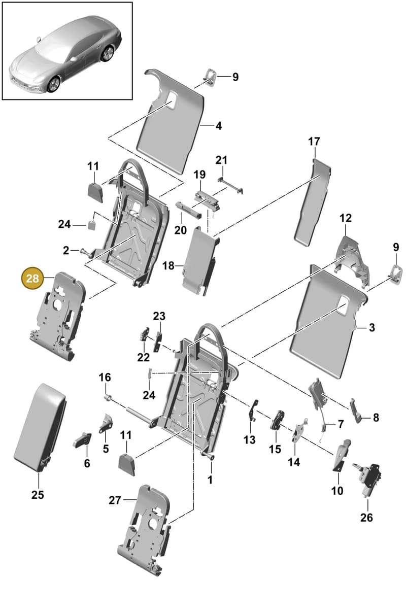 971886910A — Porsche Panamera (2020-2023) diagram p49818040, position 28