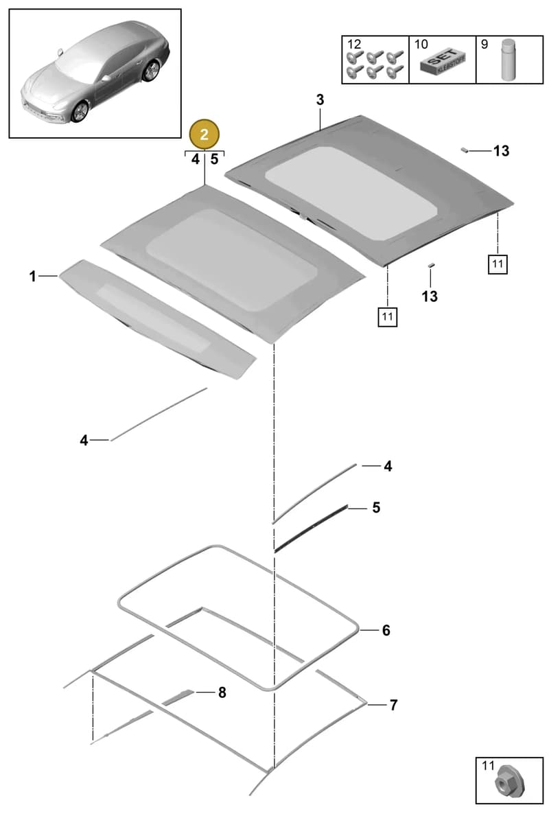 971898021 — Porsche Panamera (2016-2020) diagram p49811000, position 2