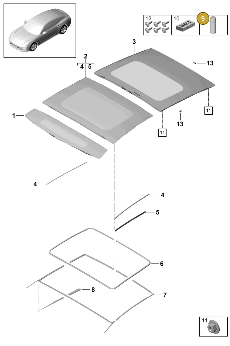 971898029 — Porsche Panamera (2016-2020) diagram p49811000, position 9