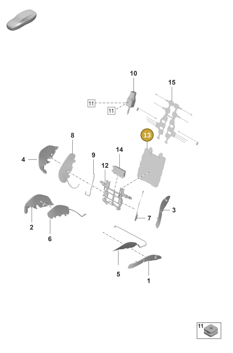 971898038A — Porsche Panamera (2020-2023) diagram p58817620, position 13