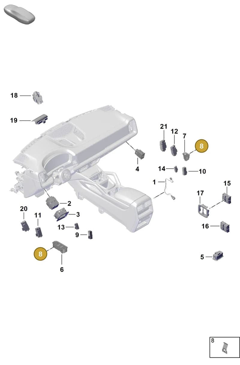 971898185 — Porsche Cayenne Coupe (2023-2023) diagram p60905400, position 8