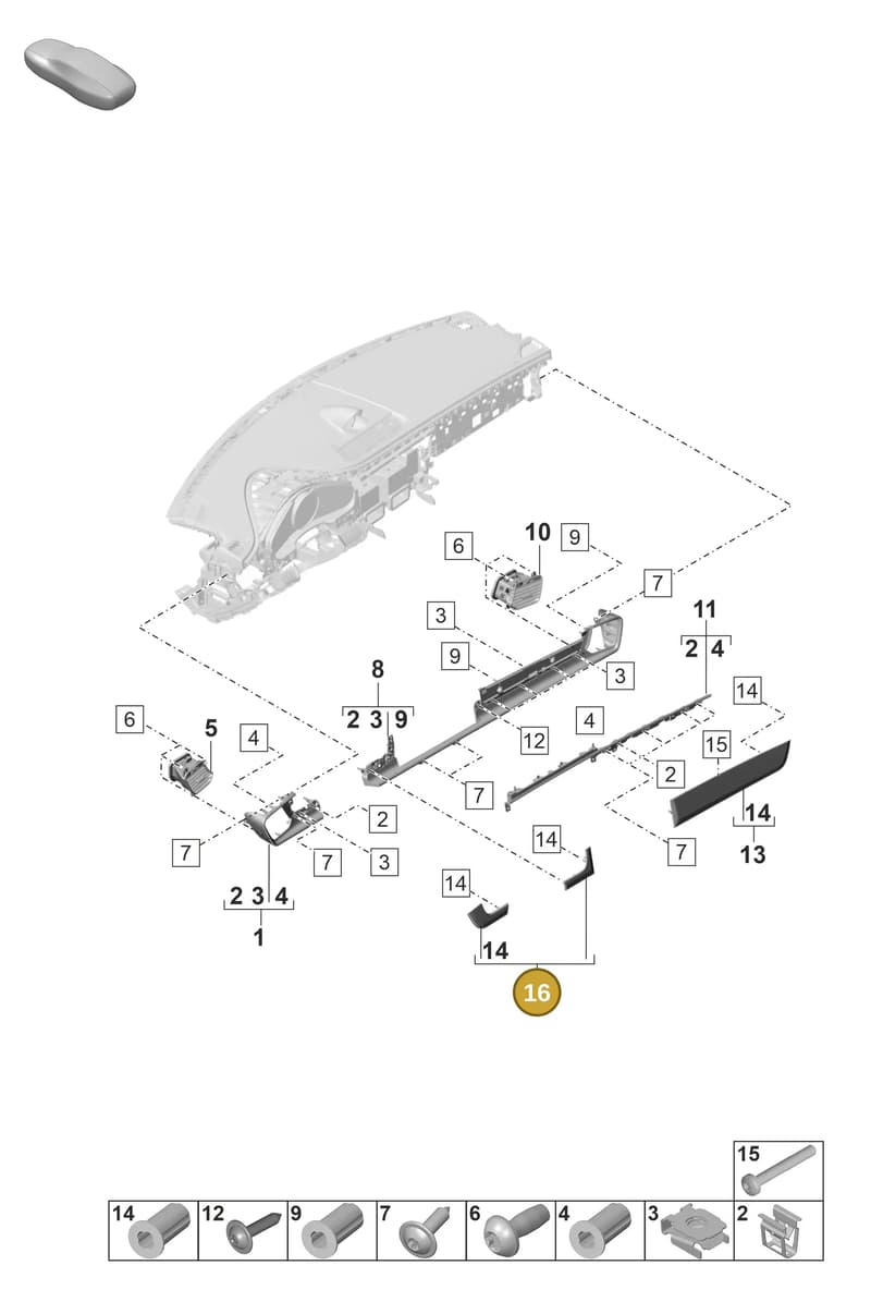 971898405RBX3 — Porsche Panamera (2020-2023) diagram p58809100, position 16
