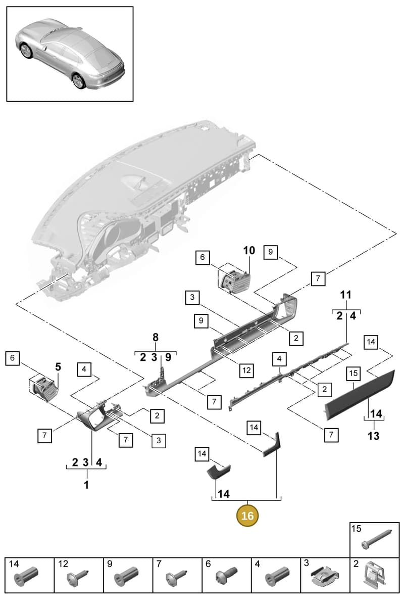 971898405SOE9 — Porsche Panamera (2016-2020) diagram p49809010, position 16