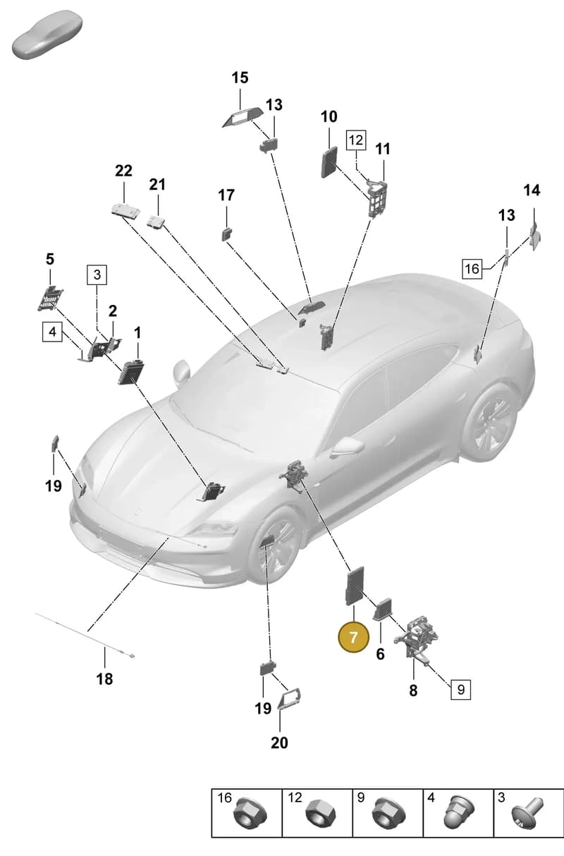 971907063S — Porsche Taycan Sport Turismo (2023-2025) diagram p64901300, position 7