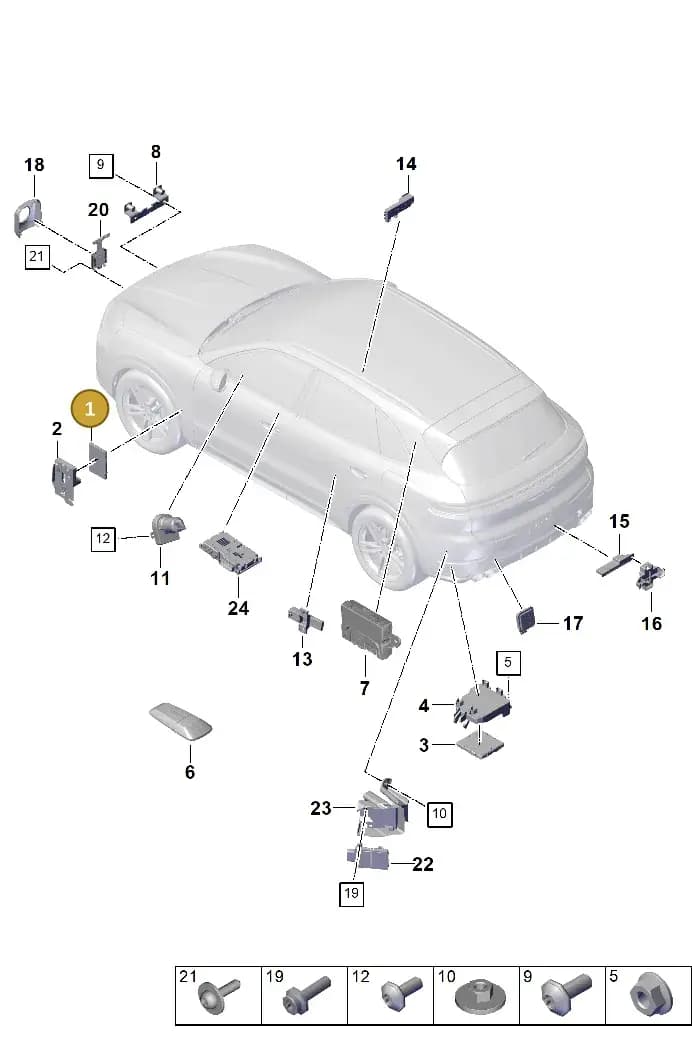 971907063S — Porsche Cayenne Coupe (2023-2023) diagram p60901300, position 1