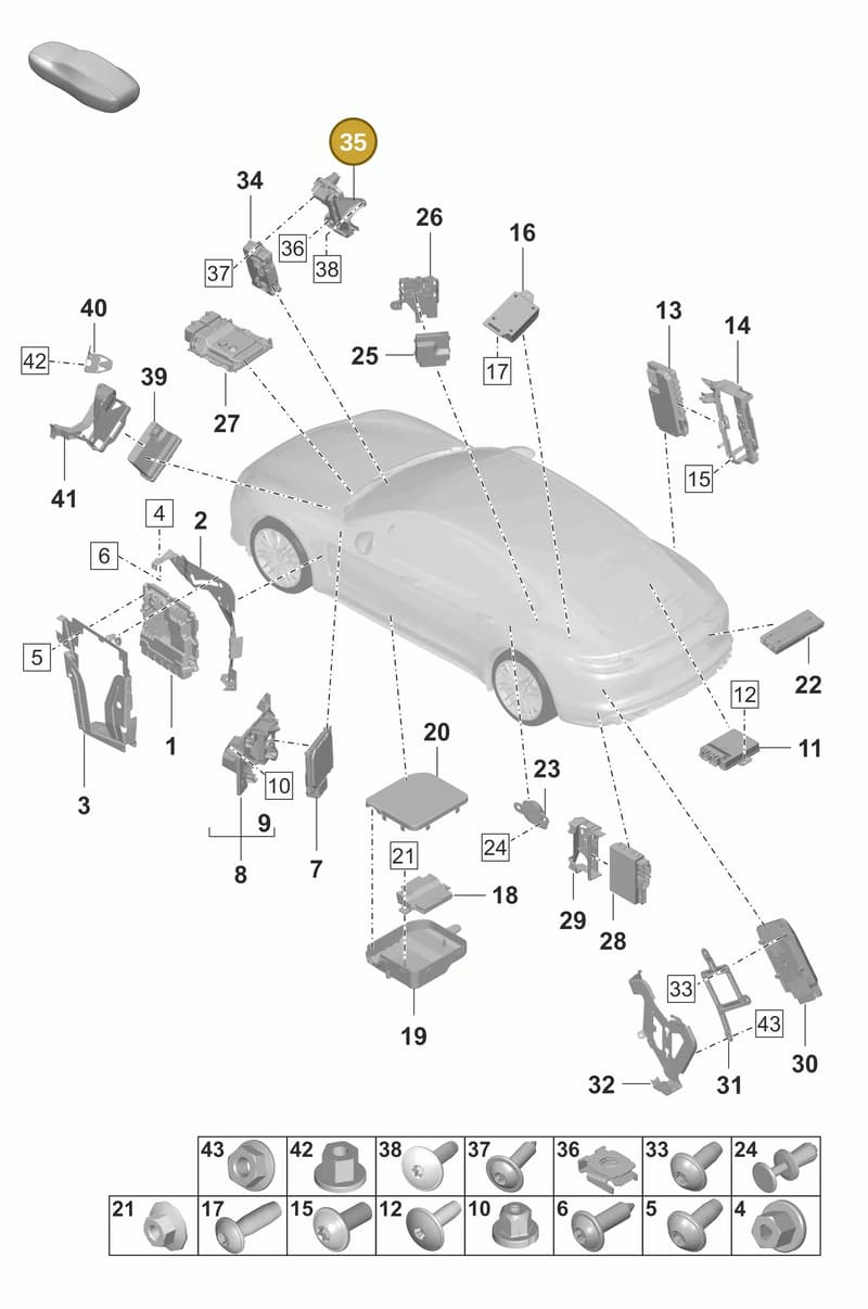 971907102 — Porsche Panamera (2020-2023) diagram p58901003, position 35