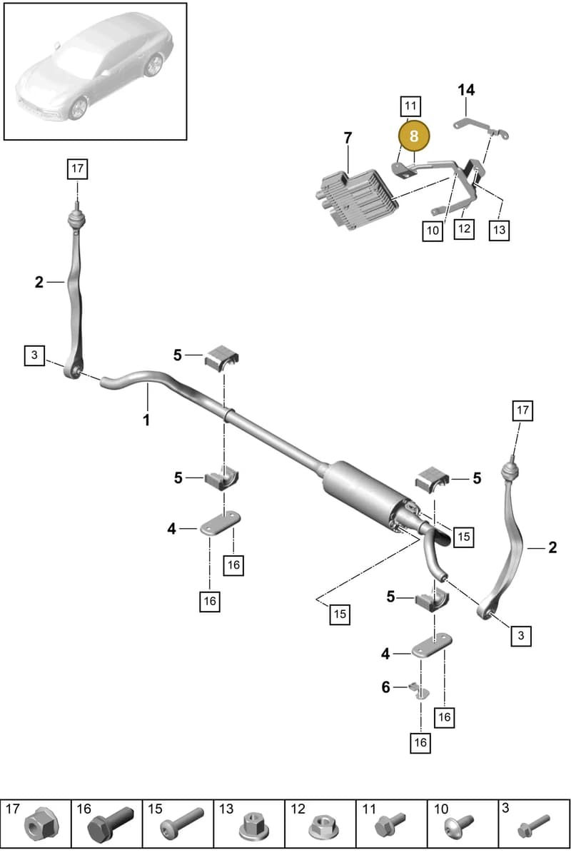 971907113 — Porsche Panamera (2016-2020) diagram p49402040, position 8