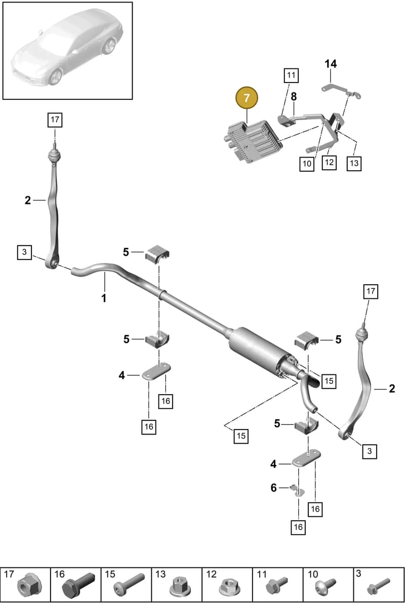 971907156R — Porsche Panamera (2016-2020) diagram p49402040, position 7