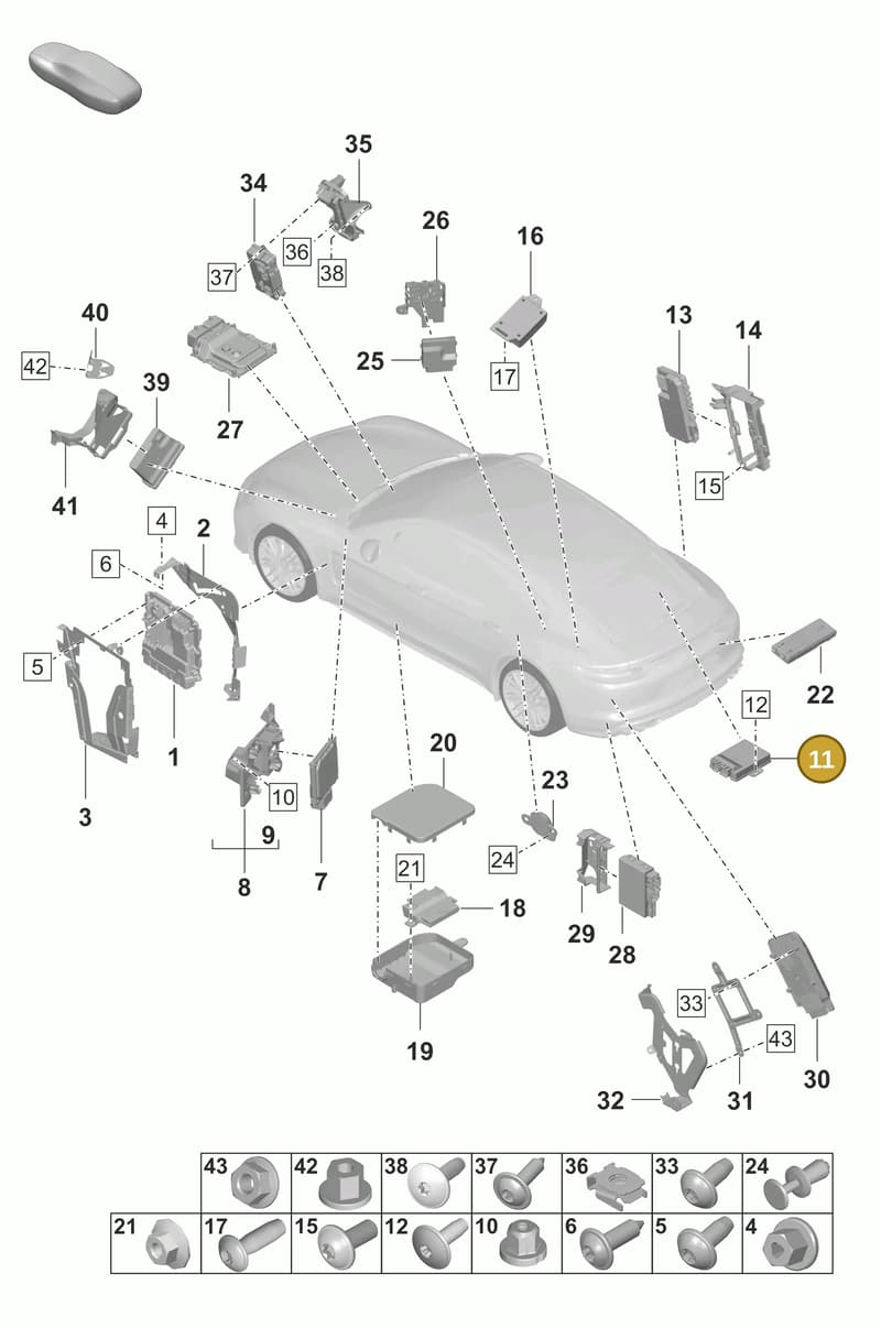 971907176B — Porsche Panamera (2020-2023) diagram p58901003, position 11