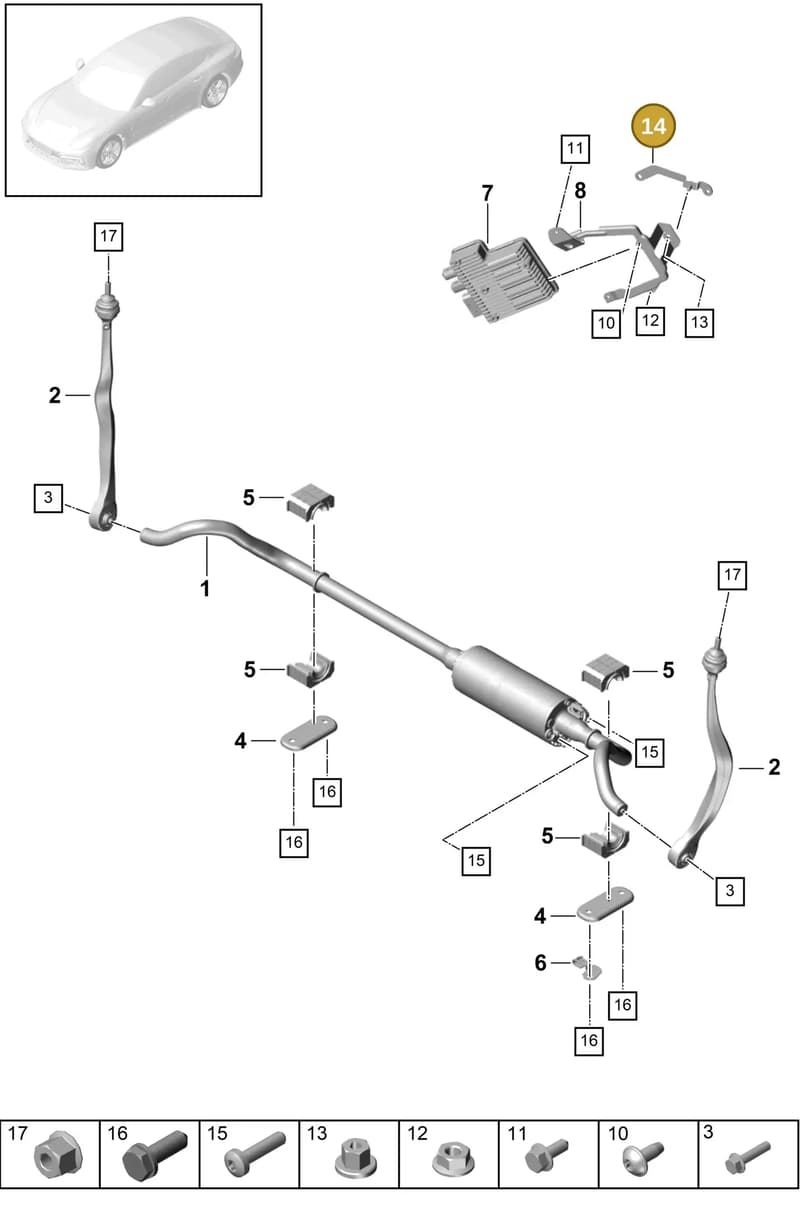 971907492 — Porsche Panamera (2016-2020) diagram p49402040, position 14