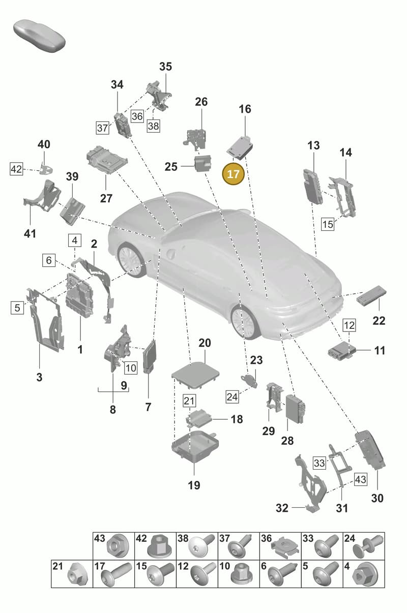 971907509C — Porsche Panamera (2020-2023) diagram p58901003, position 17