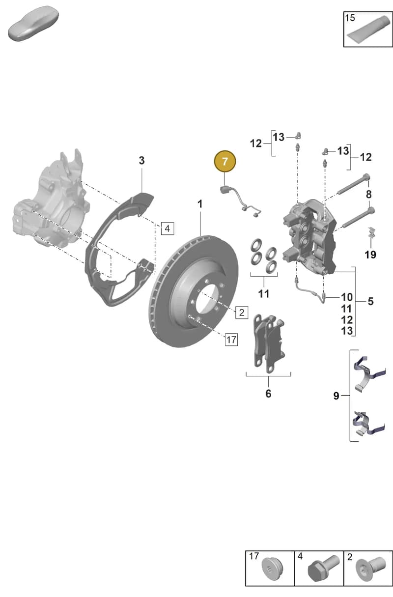 971907637A — Porsche Taycan Sport Turismo (2019-2024) diagram p56603000, position 7