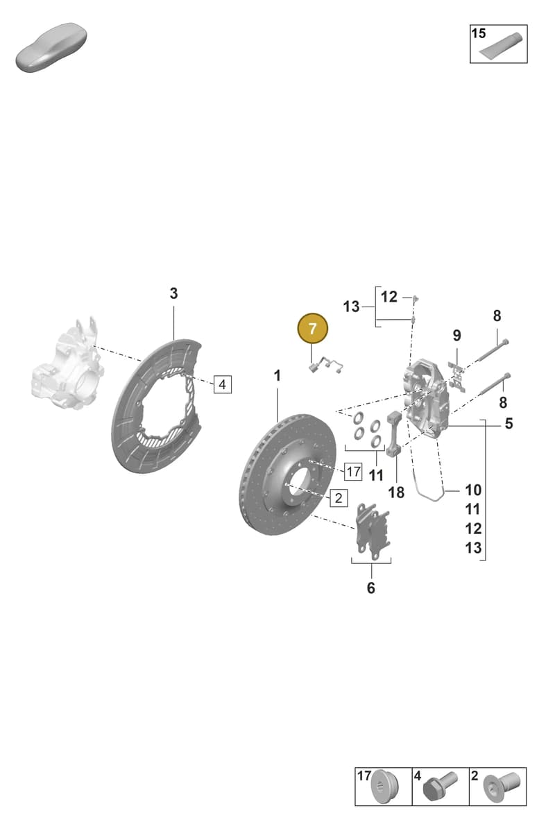 971907637A — Porsche Taycan Sport Turismo (2019-2024) diagram p56603010, position 7