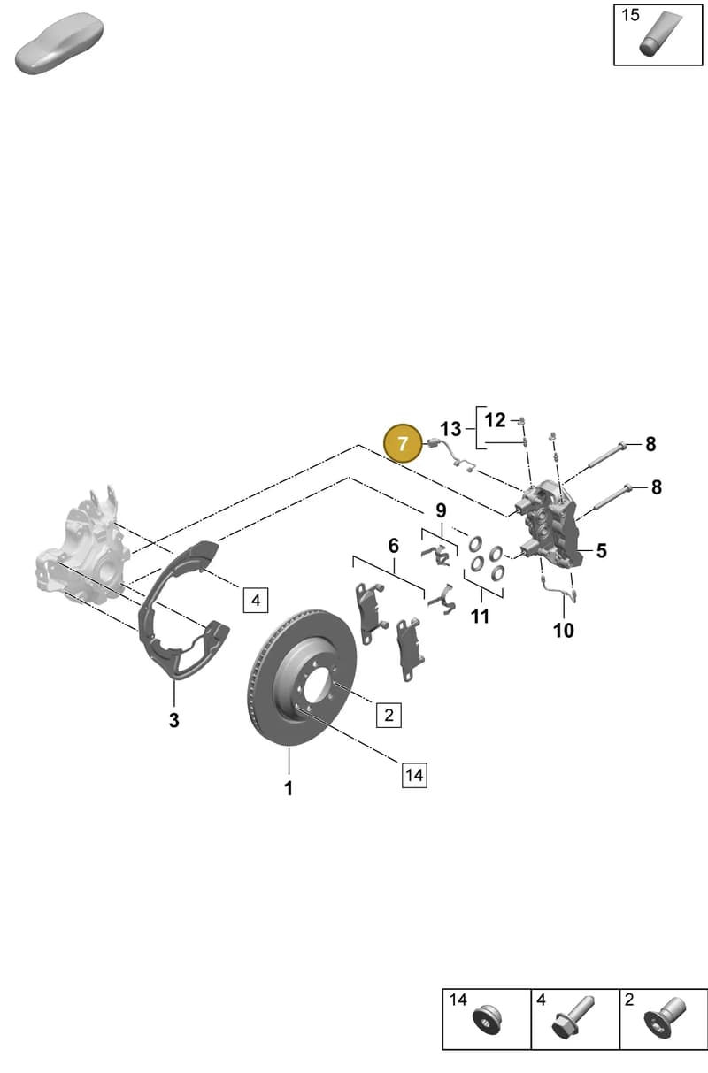 971907637A — Porsche Taycan Sport Turismo (2023-2025) diagram p64603200, position 7