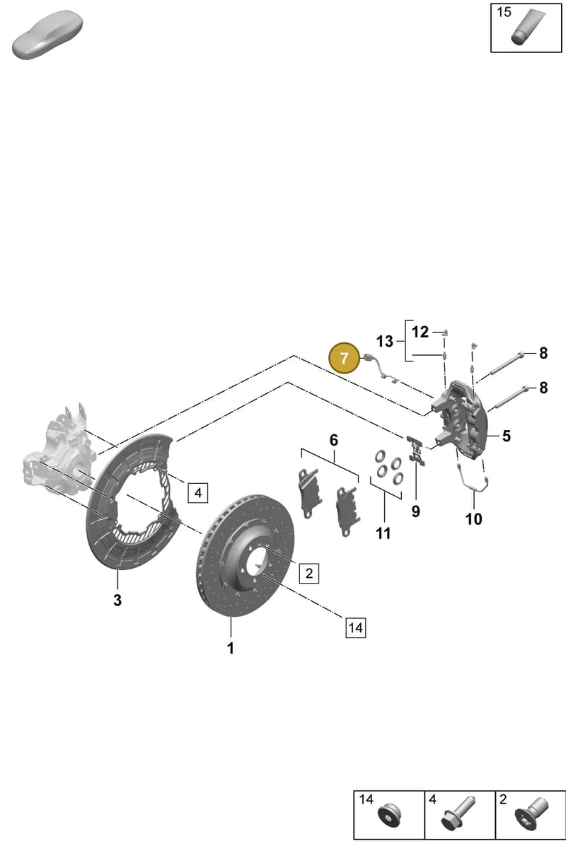 971907637A — Porsche Taycan Sport Turismo (2023-2025) diagram p64603300, position 7