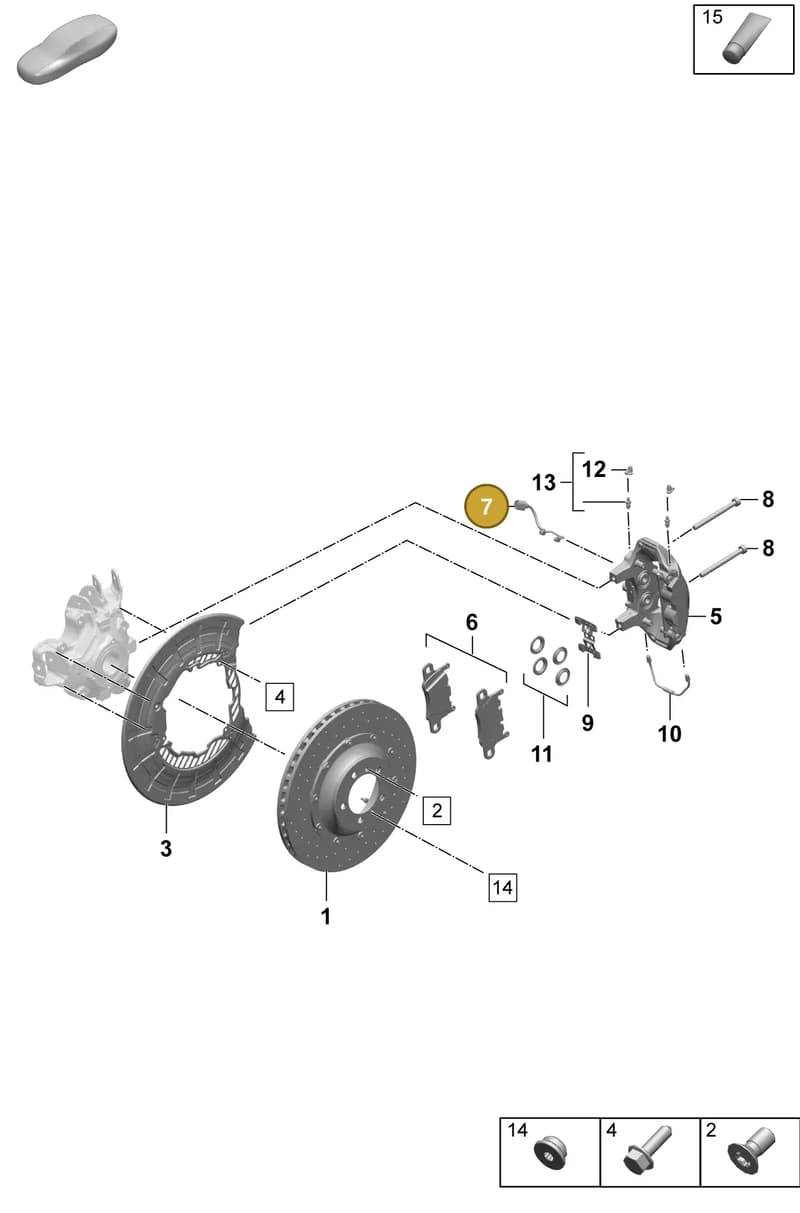 971907637A — Porsche Taycan Sport Turismo (2023-2025) diagram p64603400, position 7