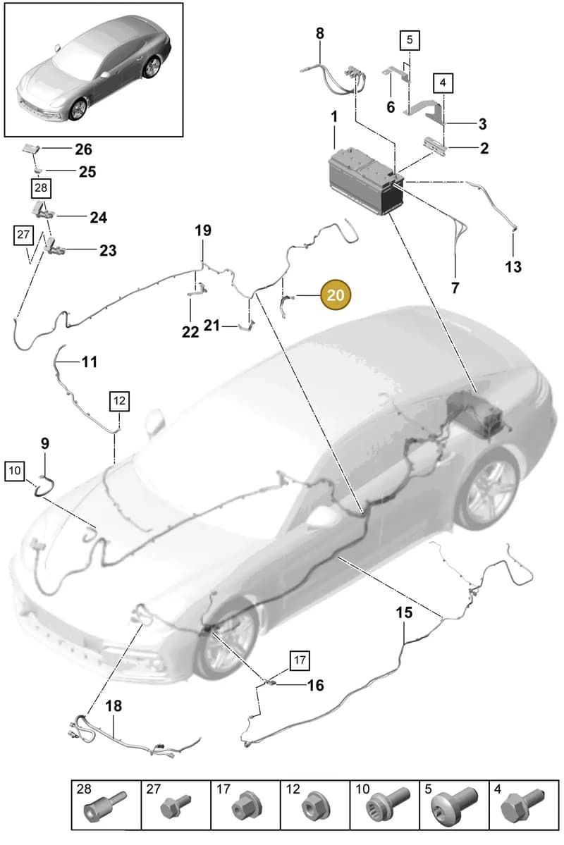 9719154301E0 — Porsche Panamera (2016-2020) diagram p49902010, position 20