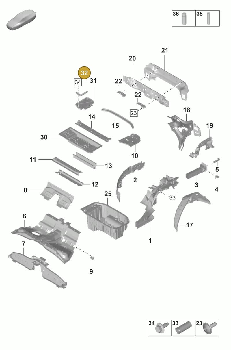 971915731Y — Porsche Panamera (2020-2023) diagram p58801300, position 32