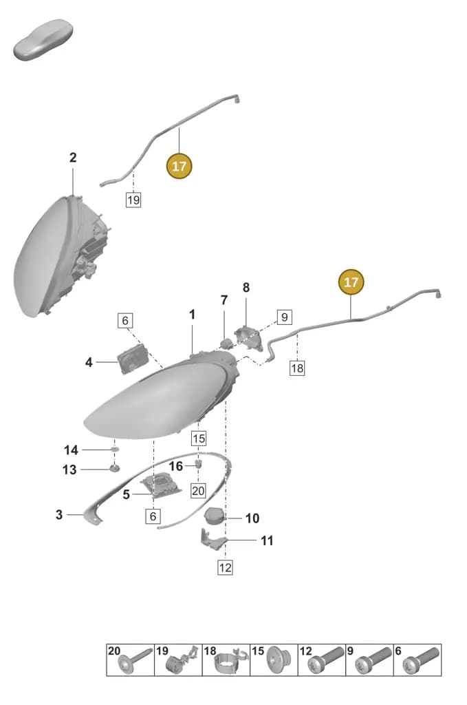 971941560A — Porsche Panamera (2020-2023) diagram p58905000, position 17