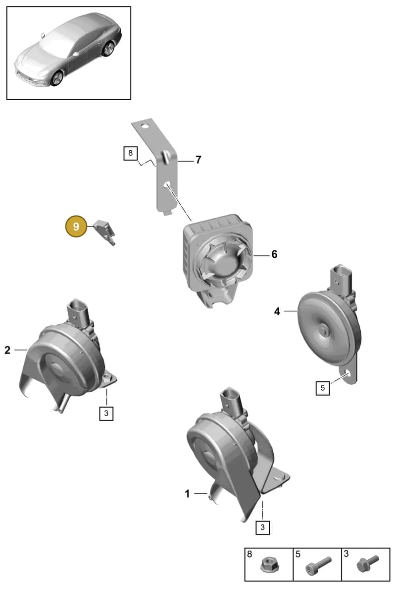 971947355B — Porsche Panamera (2016-2020) diagram p49903000, position 9