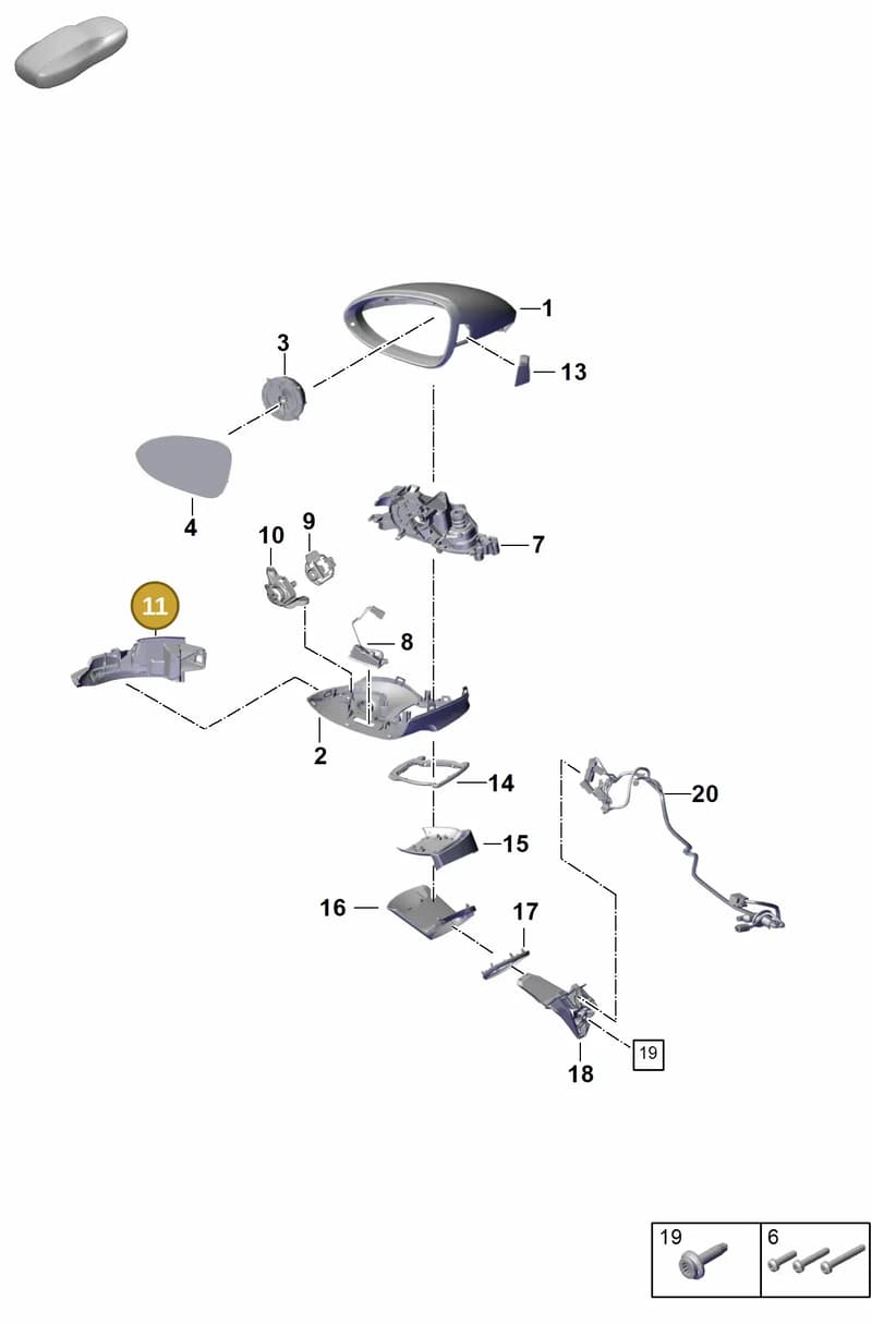 971949101E — Porsche Panamera (2023-2025) diagram p62809500, position 11