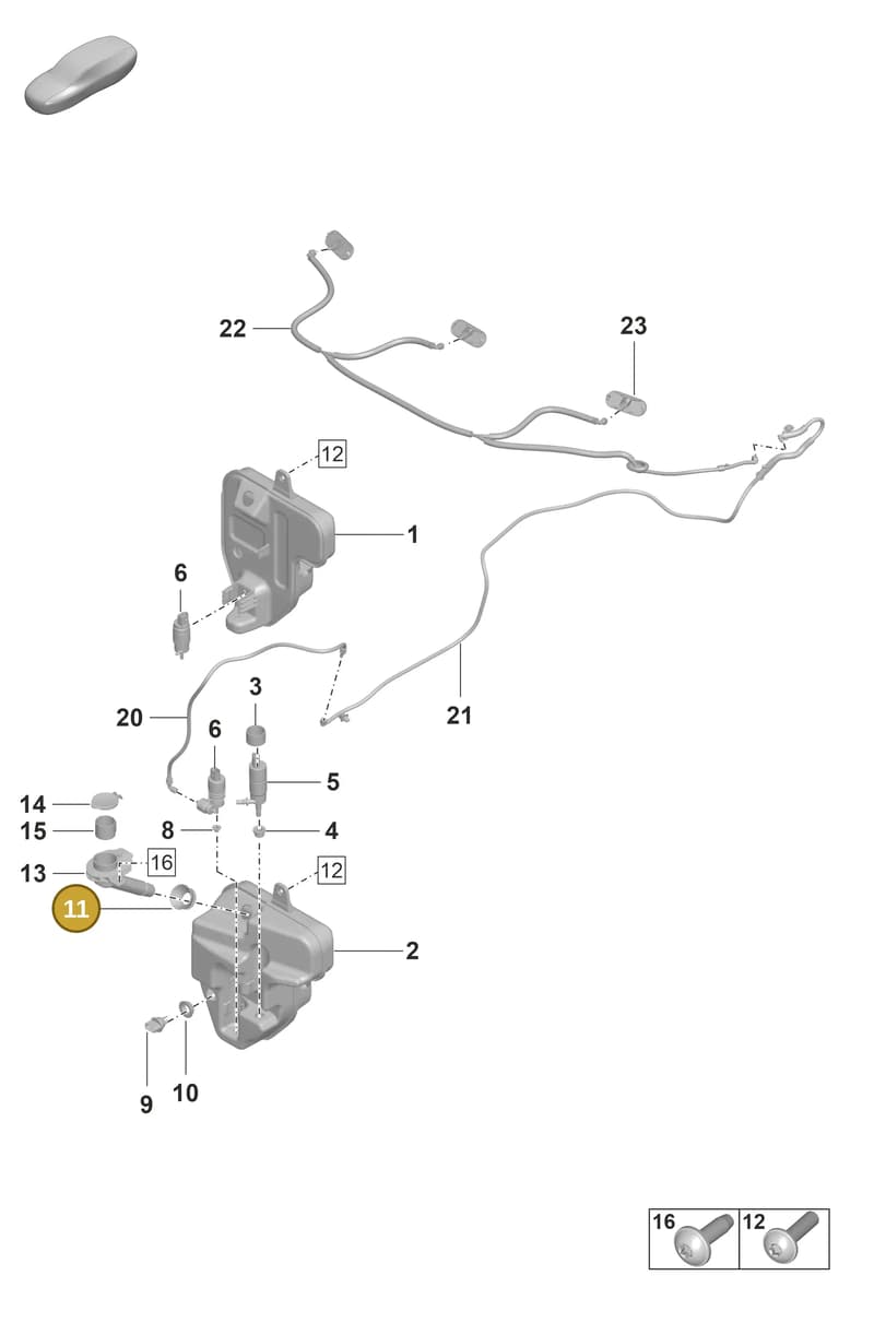 971955193 — Porsche Taycan Sport Turismo (2019-2024) diagram p56904100, position 11