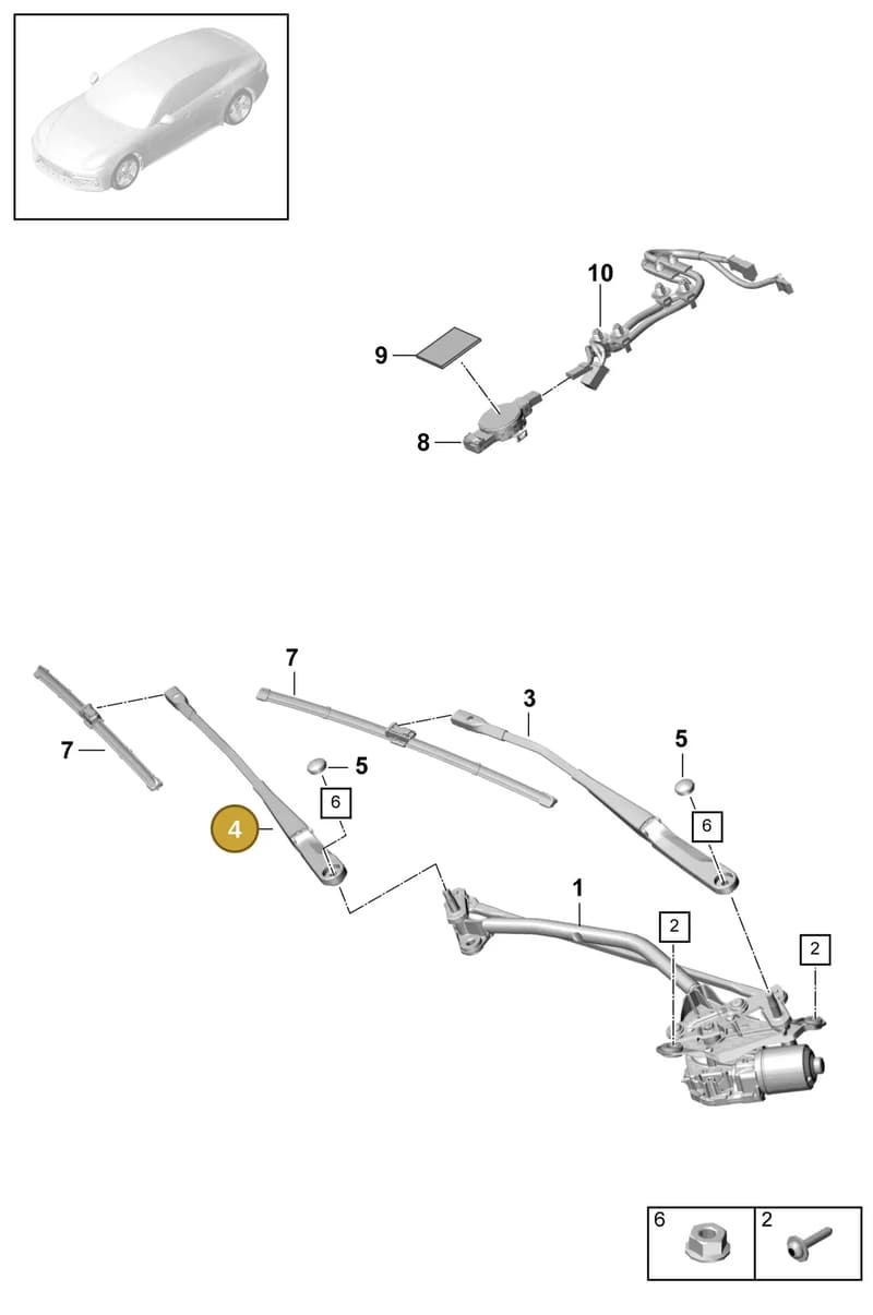 971955409A — Porsche Panamera (2016-2020) diagram p49904000, position 4