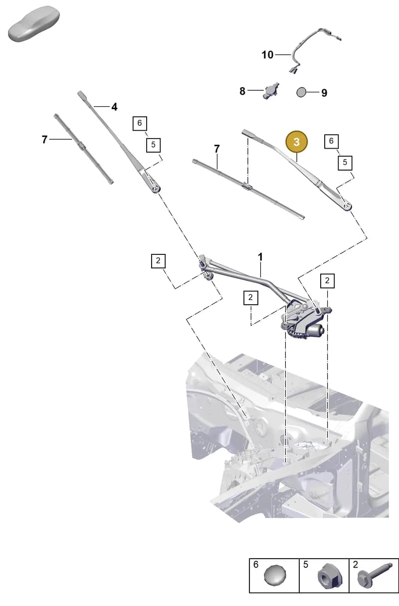 971955410A — Porsche Panamera (2023-2025) diagram p62906000, position 3