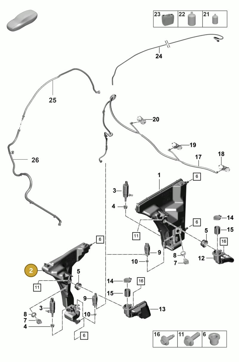 971955453A — Porsche Panamera (2020-2023) diagram p58904010, position 2