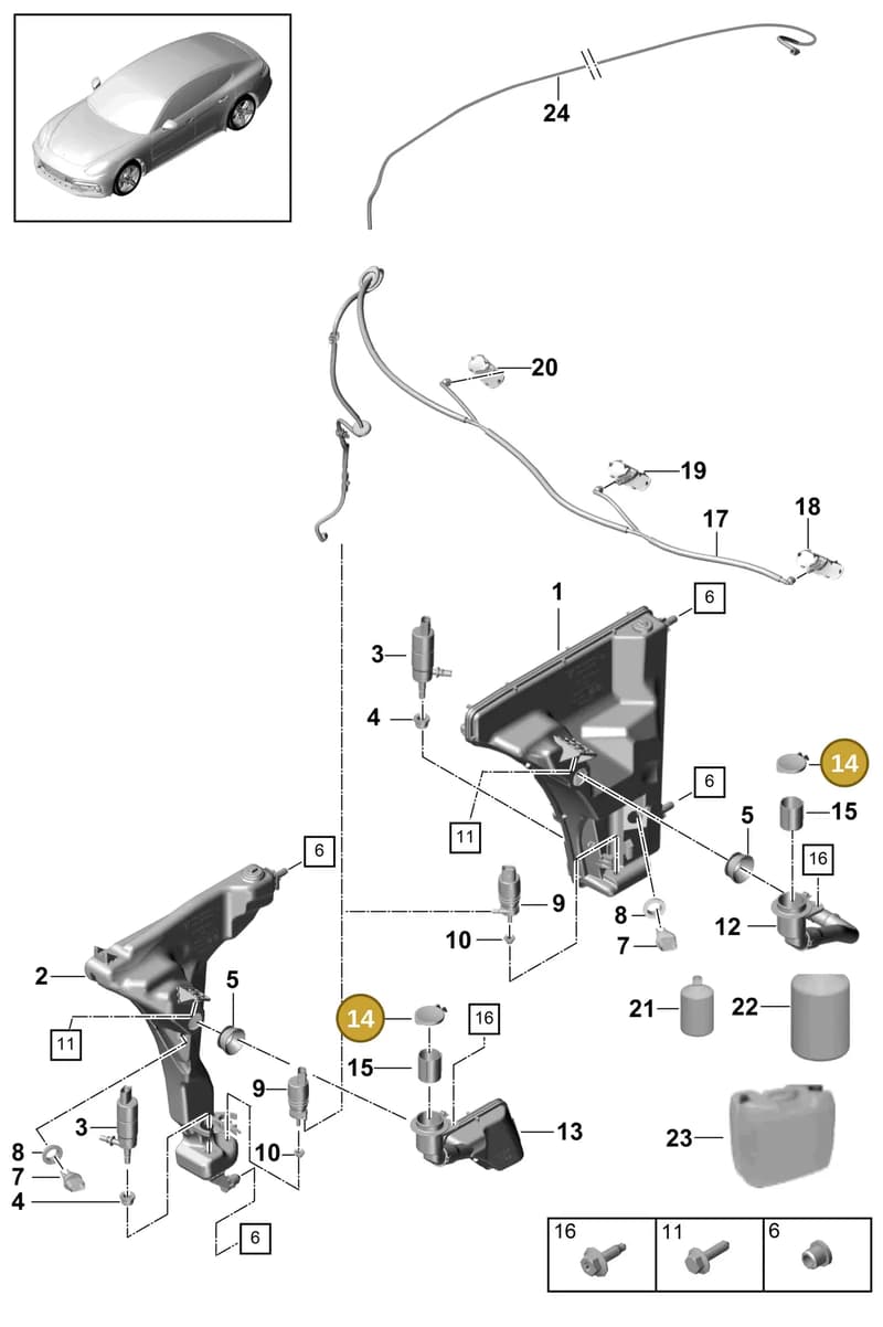 971955455 — Porsche Panamera (2016-2020) diagram p49904010, position 14