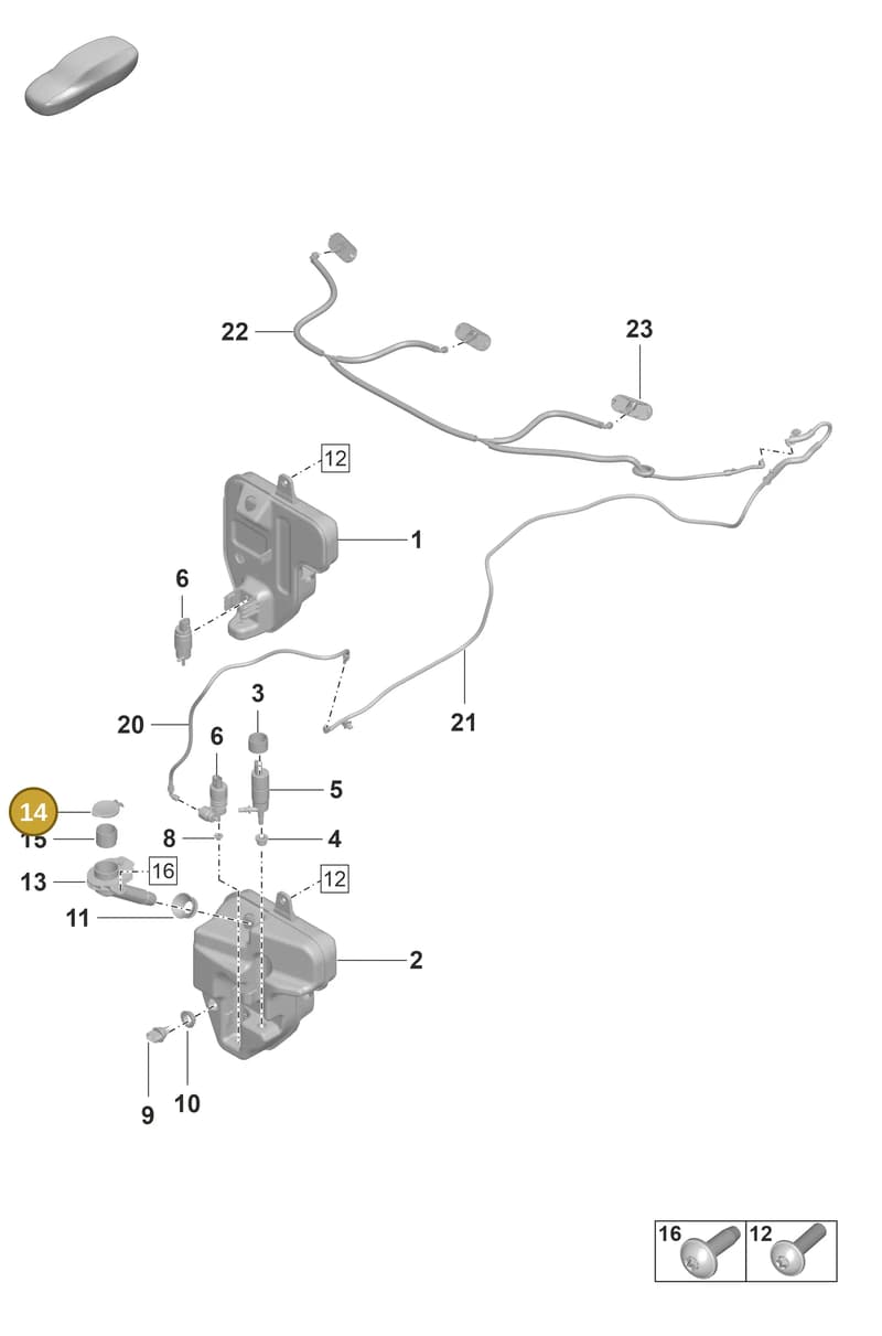 971955455 — Porsche Taycan Sport Turismo (2019-2024) diagram p56904100, position 14