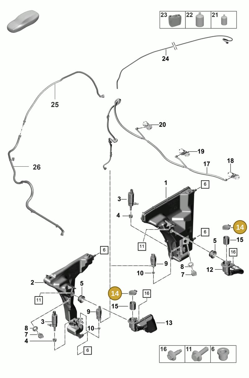 971955455 — Porsche Panamera (2020-2023) diagram p58904010, position 14