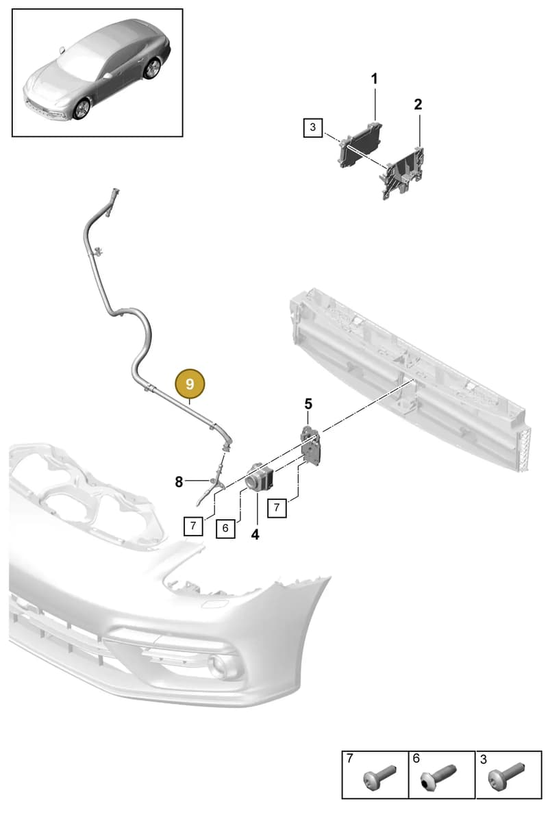 971955970A — Porsche Panamera (2016-2020) diagram p49911040, position 9