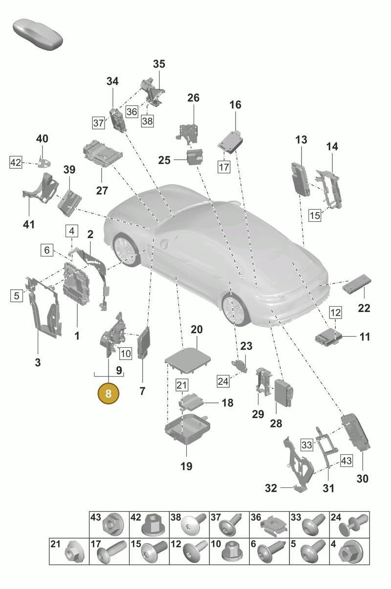 971959109B — Porsche Panamera (2020-2023) diagram p58901003, position 8