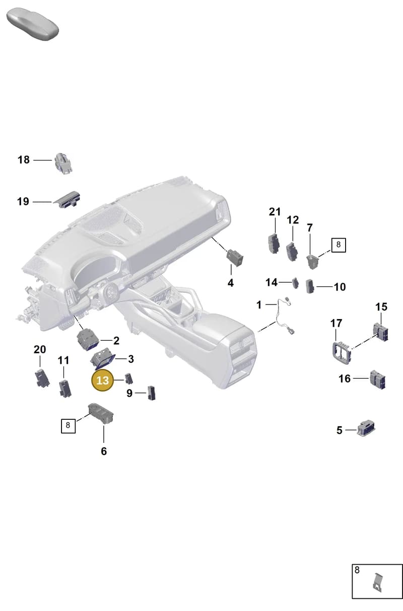 971959214F6N3 — Porsche Cayenne Hybrid Coupe (2023-) diagram p60905400, position 13